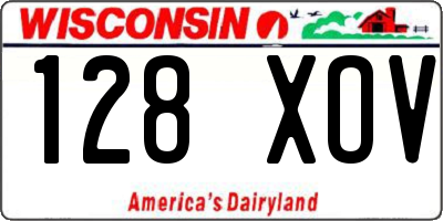 WI license plate 128XOV