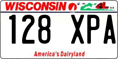 WI license plate 128XPA