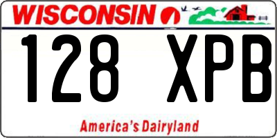 WI license plate 128XPB