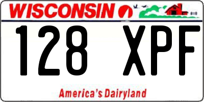 WI license plate 128XPF