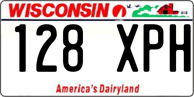 WI license plate 128XPH