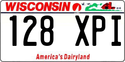 WI license plate 128XPI
