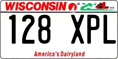 WI license plate 128XPL