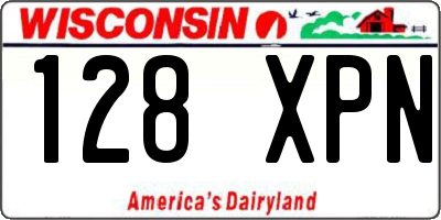 WI license plate 128XPN
