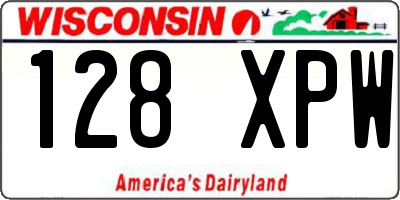 WI license plate 128XPW