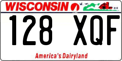 WI license plate 128XQF