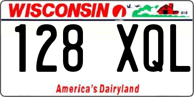 WI license plate 128XQL