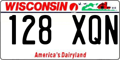 WI license plate 128XQN