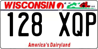 WI license plate 128XQP