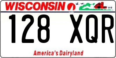 WI license plate 128XQR
