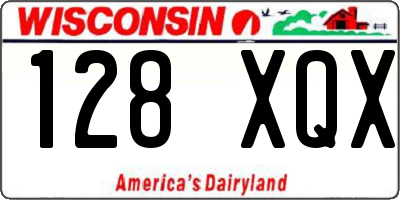 WI license plate 128XQX