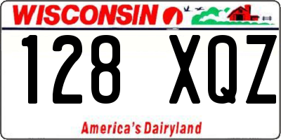 WI license plate 128XQZ