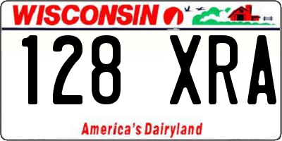 WI license plate 128XRA