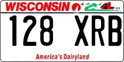 WI license plate 128XRB
