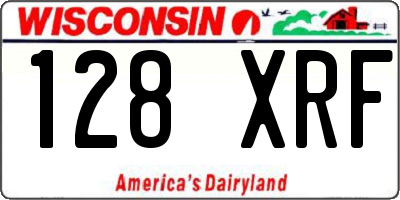 WI license plate 128XRF
