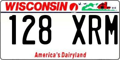 WI license plate 128XRM
