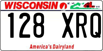WI license plate 128XRQ