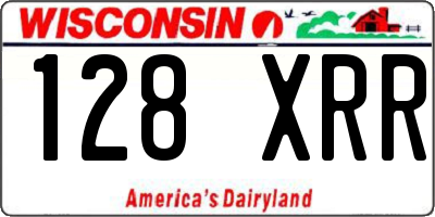 WI license plate 128XRR