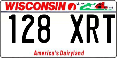 WI license plate 128XRT