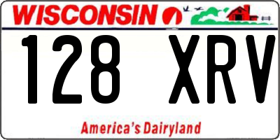 WI license plate 128XRV