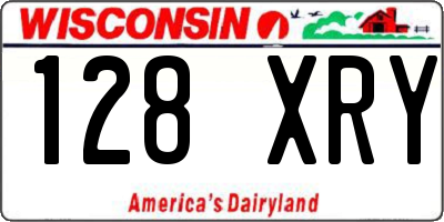 WI license plate 128XRY