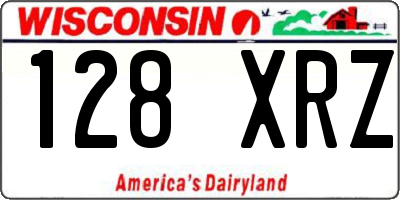 WI license plate 128XRZ