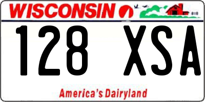 WI license plate 128XSA