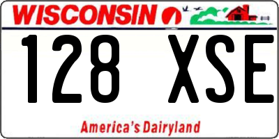WI license plate 128XSE