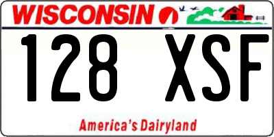 WI license plate 128XSF