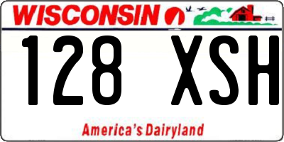 WI license plate 128XSH