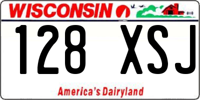 WI license plate 128XSJ