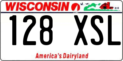 WI license plate 128XSL