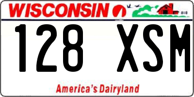 WI license plate 128XSM