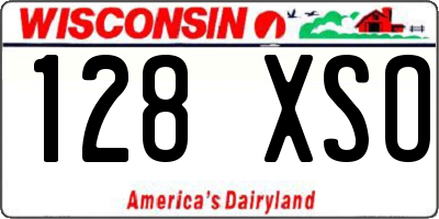 WI license plate 128XSO