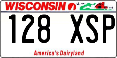 WI license plate 128XSP