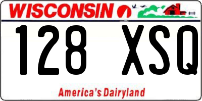 WI license plate 128XSQ