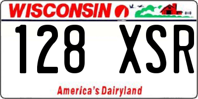 WI license plate 128XSR