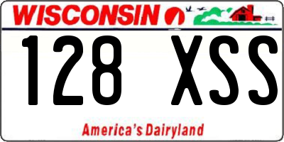 WI license plate 128XSS