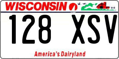WI license plate 128XSV