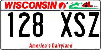 WI license plate 128XSZ