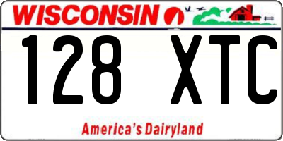WI license plate 128XTC