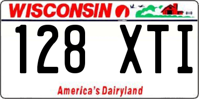 WI license plate 128XTI