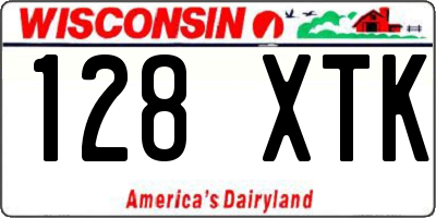WI license plate 128XTK