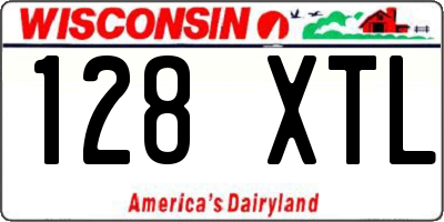 WI license plate 128XTL