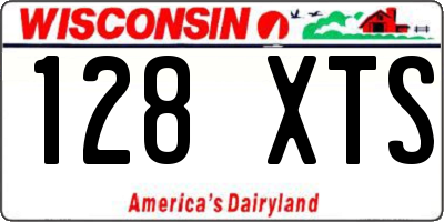 WI license plate 128XTS