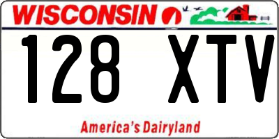 WI license plate 128XTV