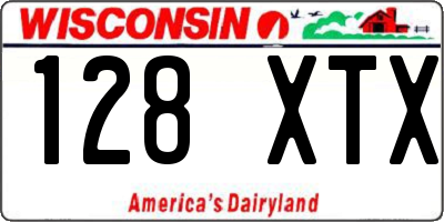 WI license plate 128XTX