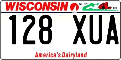 WI license plate 128XUA