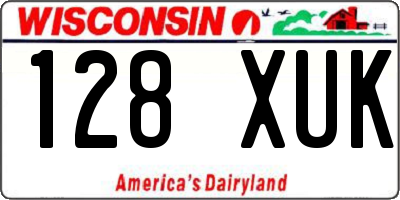 WI license plate 128XUK