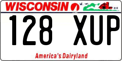 WI license plate 128XUP